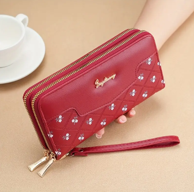 Ladies Multifunctional Wallet With Embroidered Casual Style