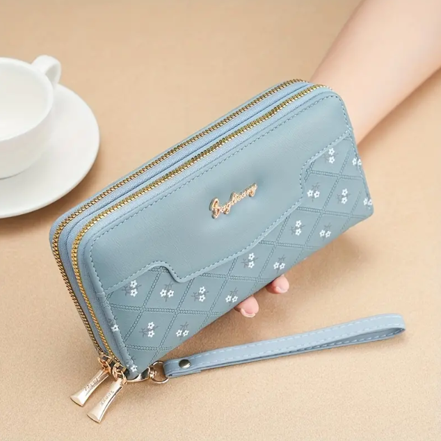 Ladies Multifunctional Wallet With Embroidered Casual Style