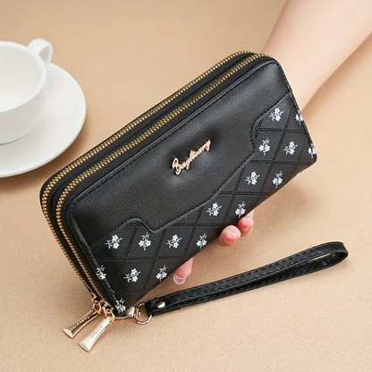 Ladies Multifunctional Wallet With Embroidered Casual Style