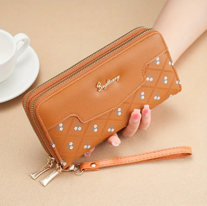 Ladies Multifunctional Wallet With Embroidered Casual Style