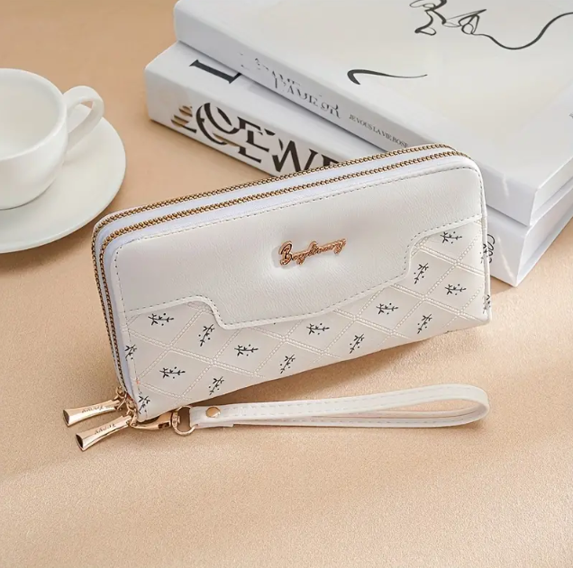 Ladies Multifunctional Wallet With Embroidered Casual Style