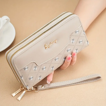 Ladies Multifunctional Wallet With Embroidered Casual Style