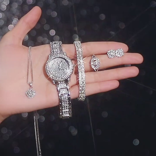 Rome Fashion Analog Wrist Watch & Jewelry Set